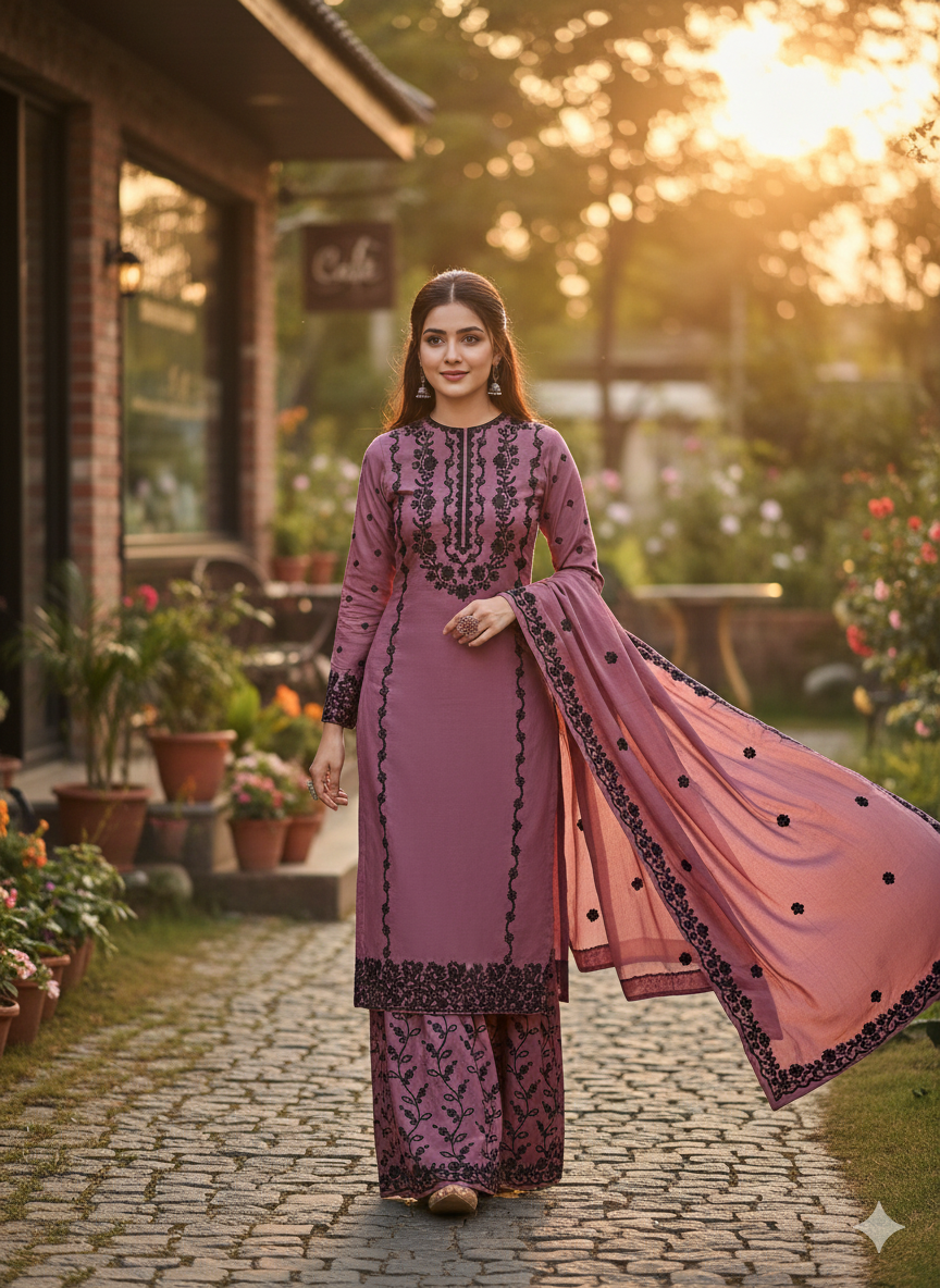 Designer Purple Palazzo Suit | Elegant Salwar Kameez for Working Women | Formal & Festive Wear