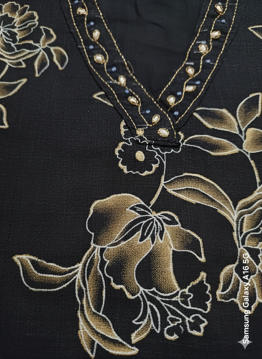 Navy Blue Floral Print Suit Set | 3 Piece Salwar Kameez with Pants | Office to Party Wear | Festive Dress