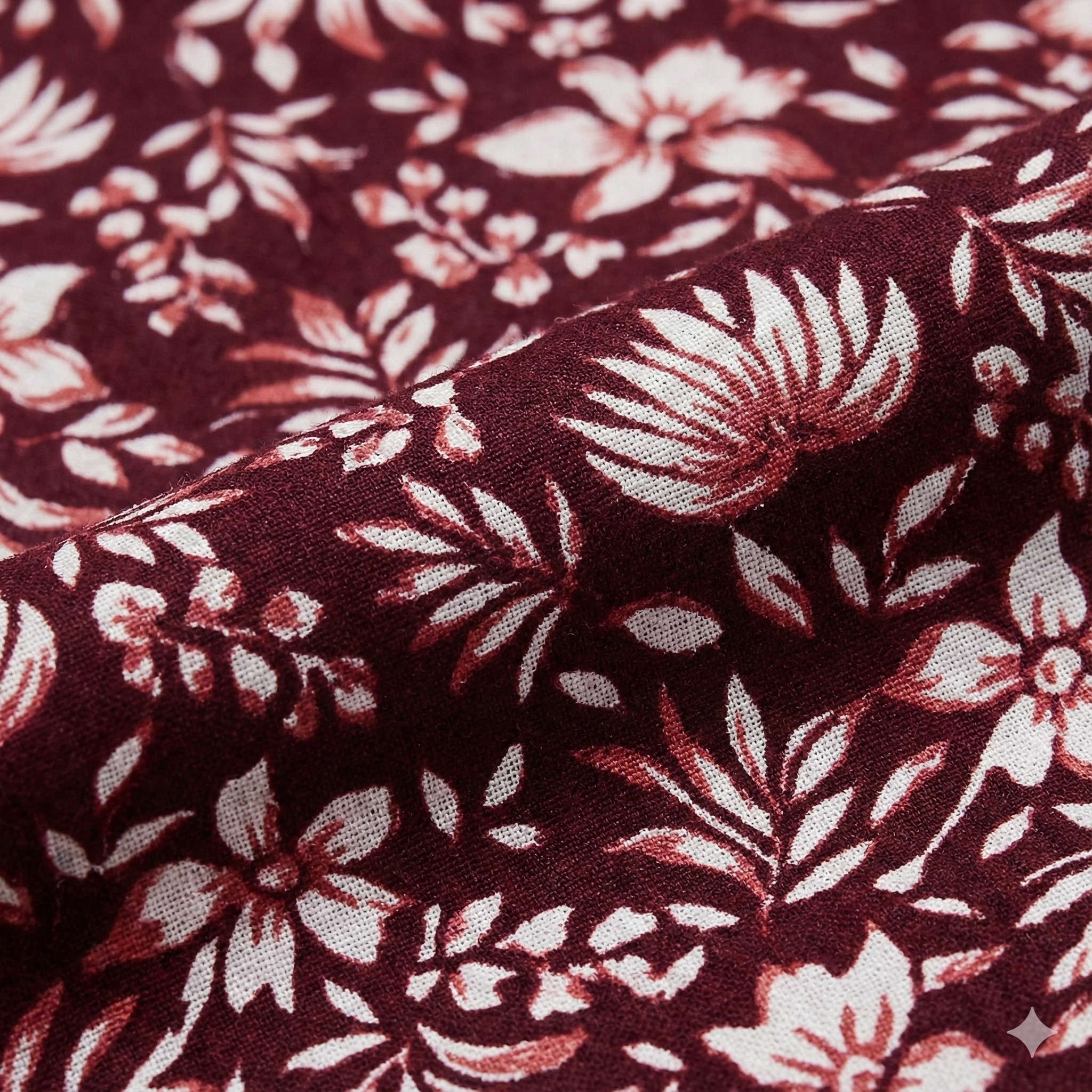 Maroon Floral Printed Cotton 3-Piece Suit Set for Women – Kurta, Pant & Dupatta