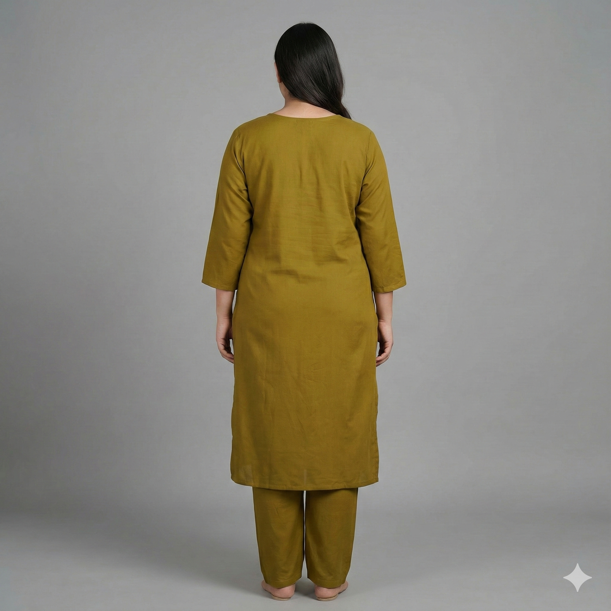 Mustard Cotton Embroidered Co-ord Set for Women – Elegant Kurta & Pant Set | Daily & Office Wear