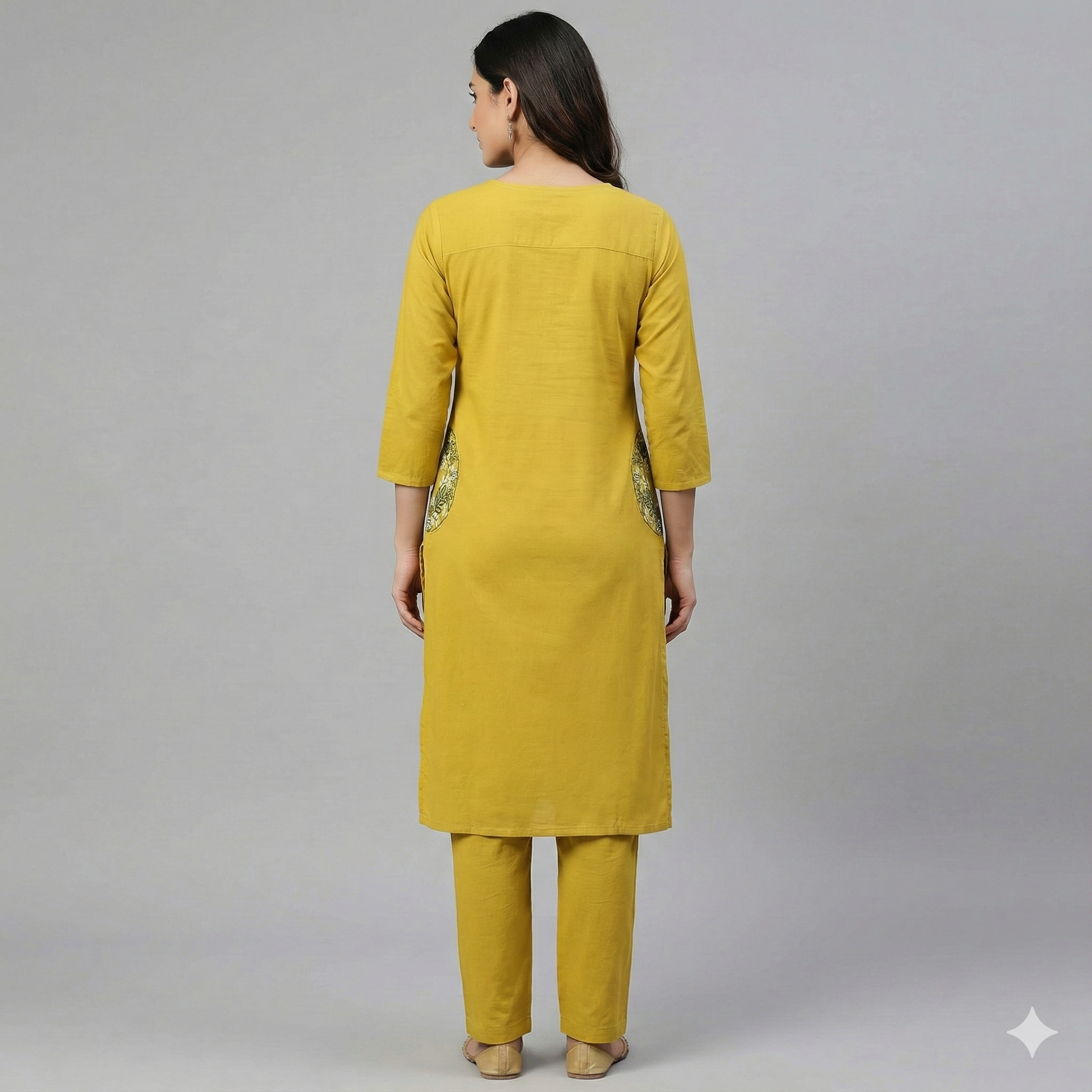 Mustard Cotton Embroidered Co-ord Set for Women – Stylish Kurta & Pant Set | Daily & Office Wear