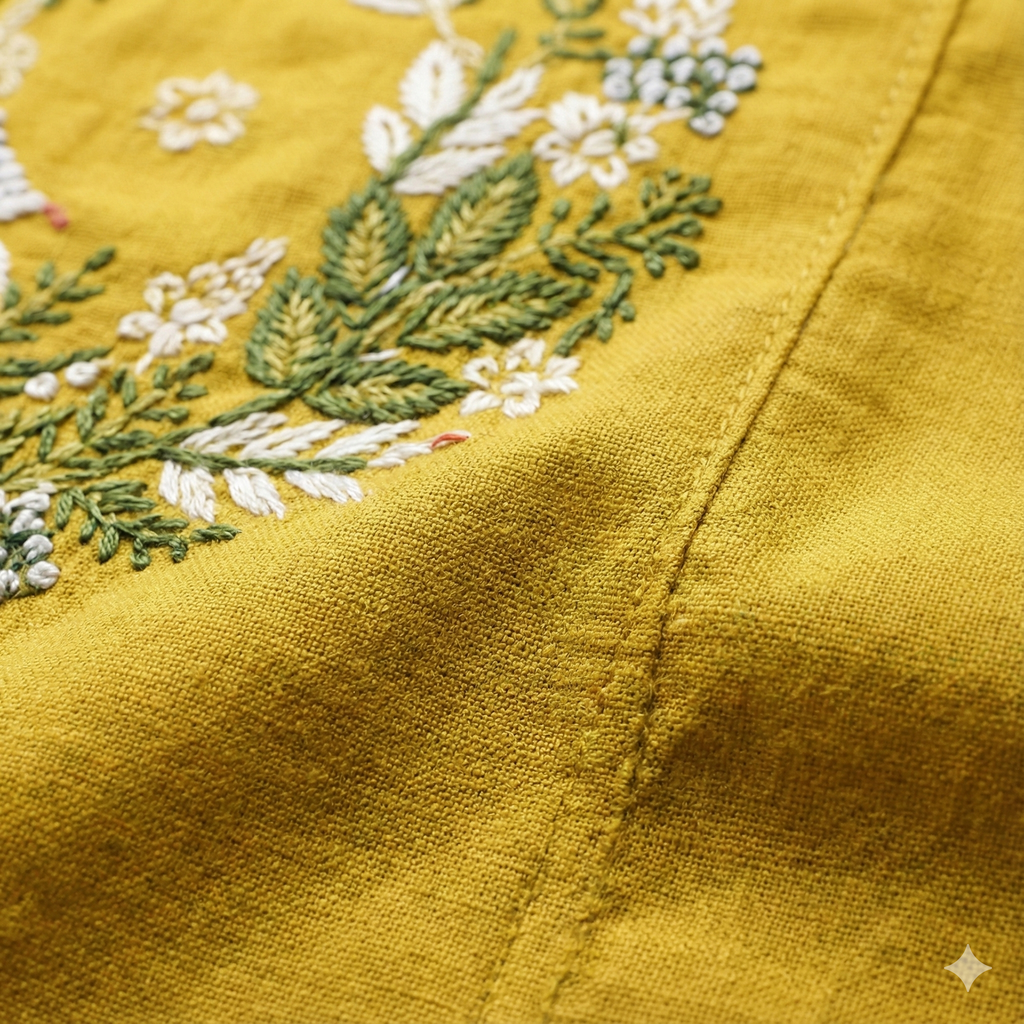 Mustard Cotton Embroidered Co-ord Set for Women – Stylish Kurta & Pant Set | Daily & Office Wear