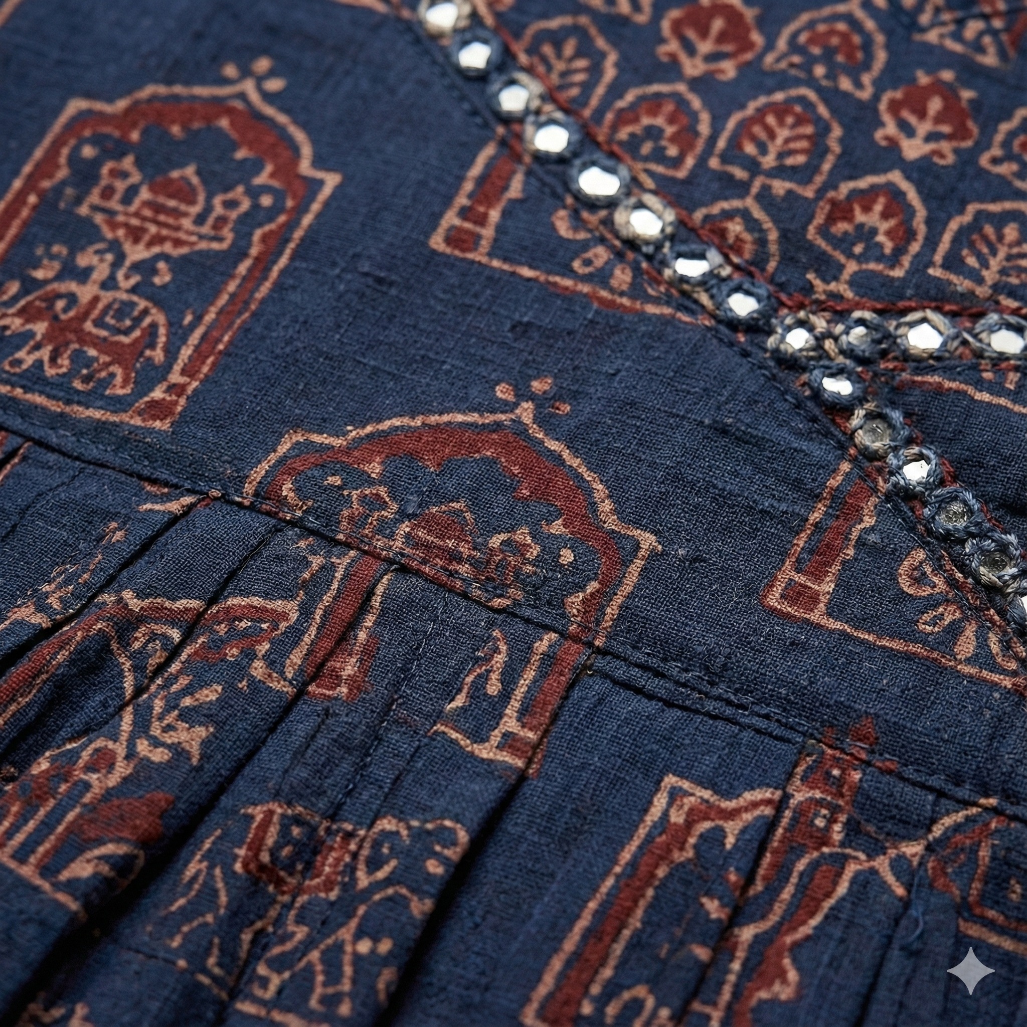 Navy Blue Printed Anarkali-Style 3 Piece Suit Set for Women | Kurta Pant Dupatta | Ethnic & Festive Wear