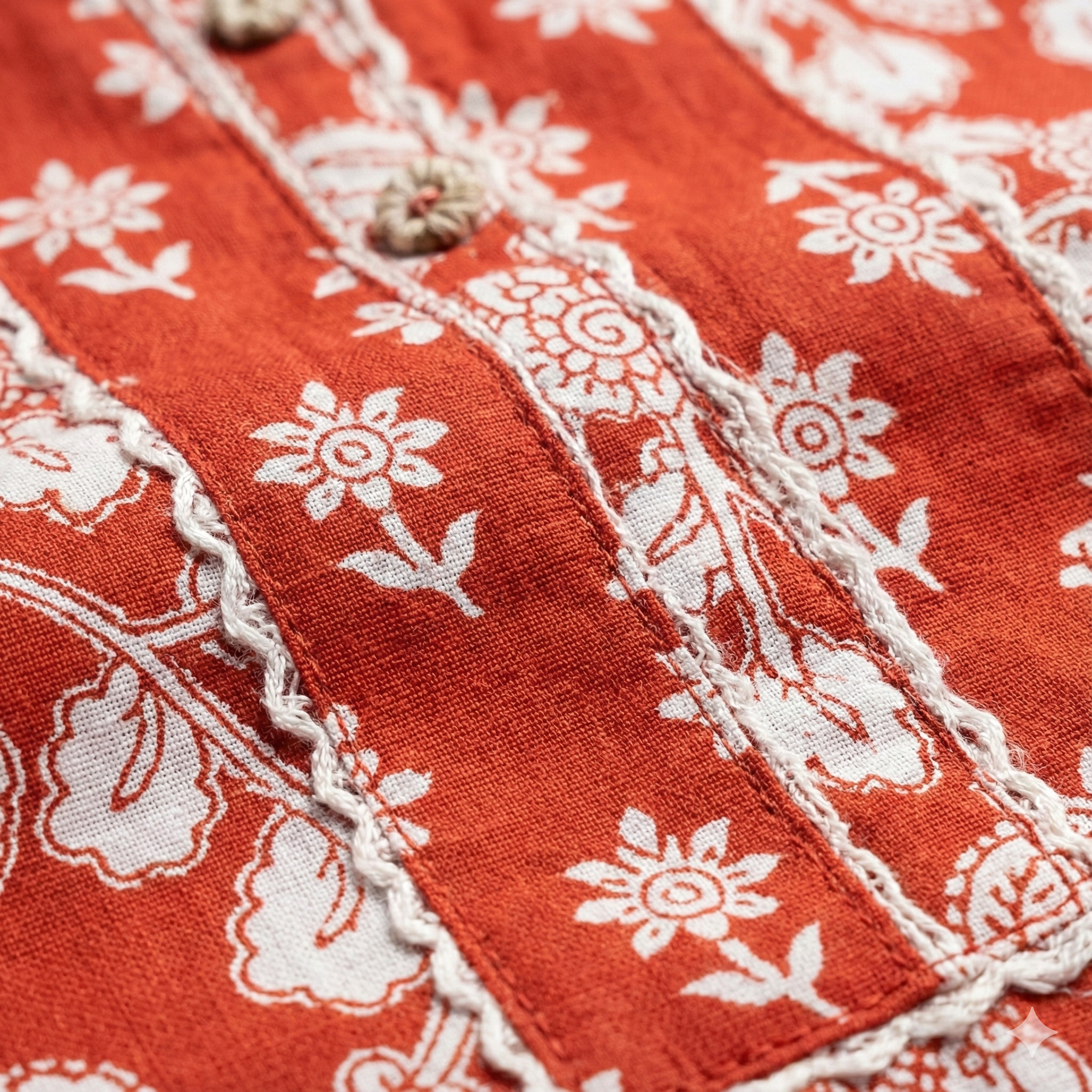 Floral Printed Orange Cotton Kurta & Pant Set for Women – Casual Ethnic 2-Piece Suit