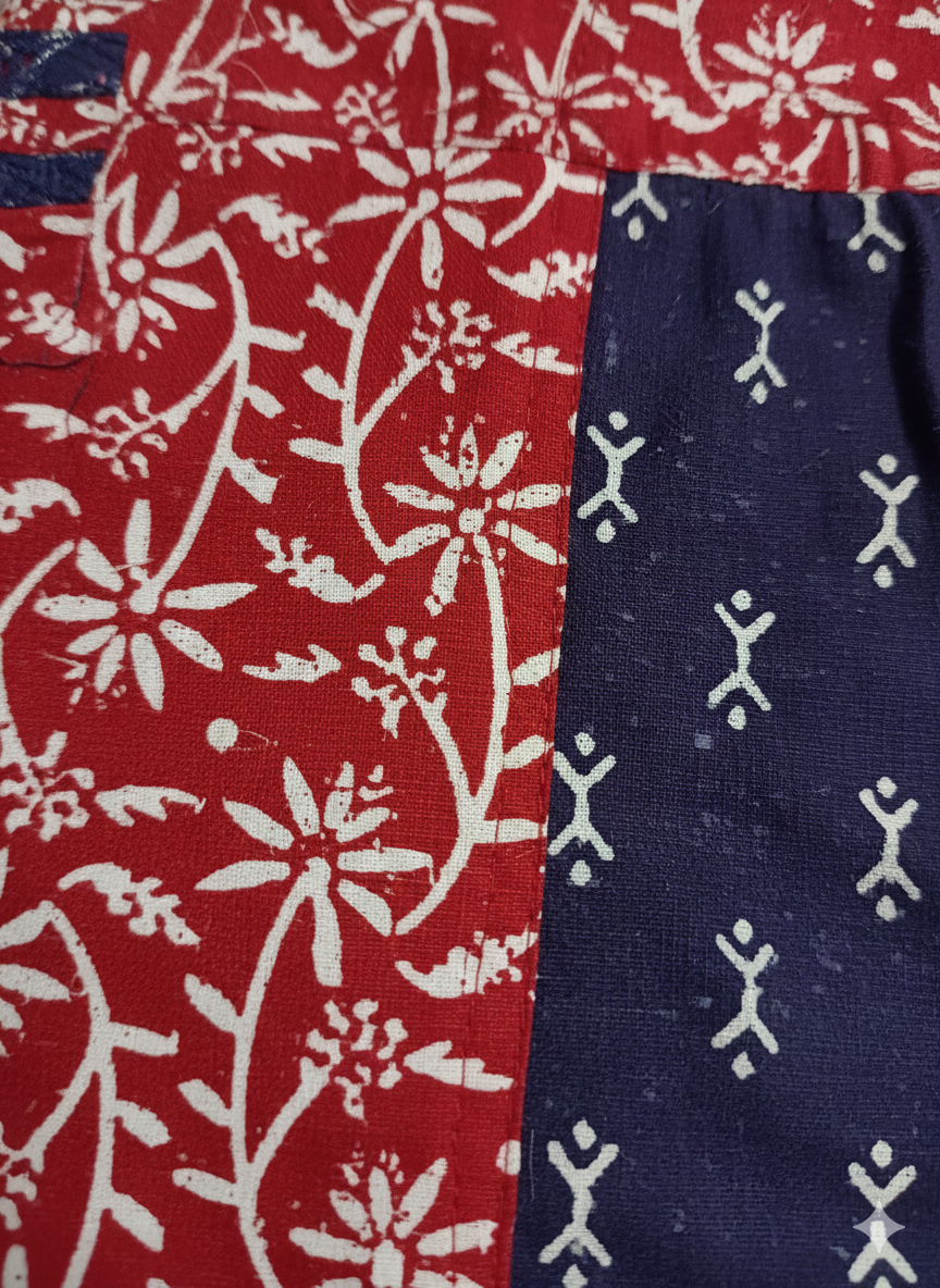 Red & Navy Printed Patiala 3-Piece Suit Set for Women – Kurta, Patiala Pant & Dupatta (4XL)