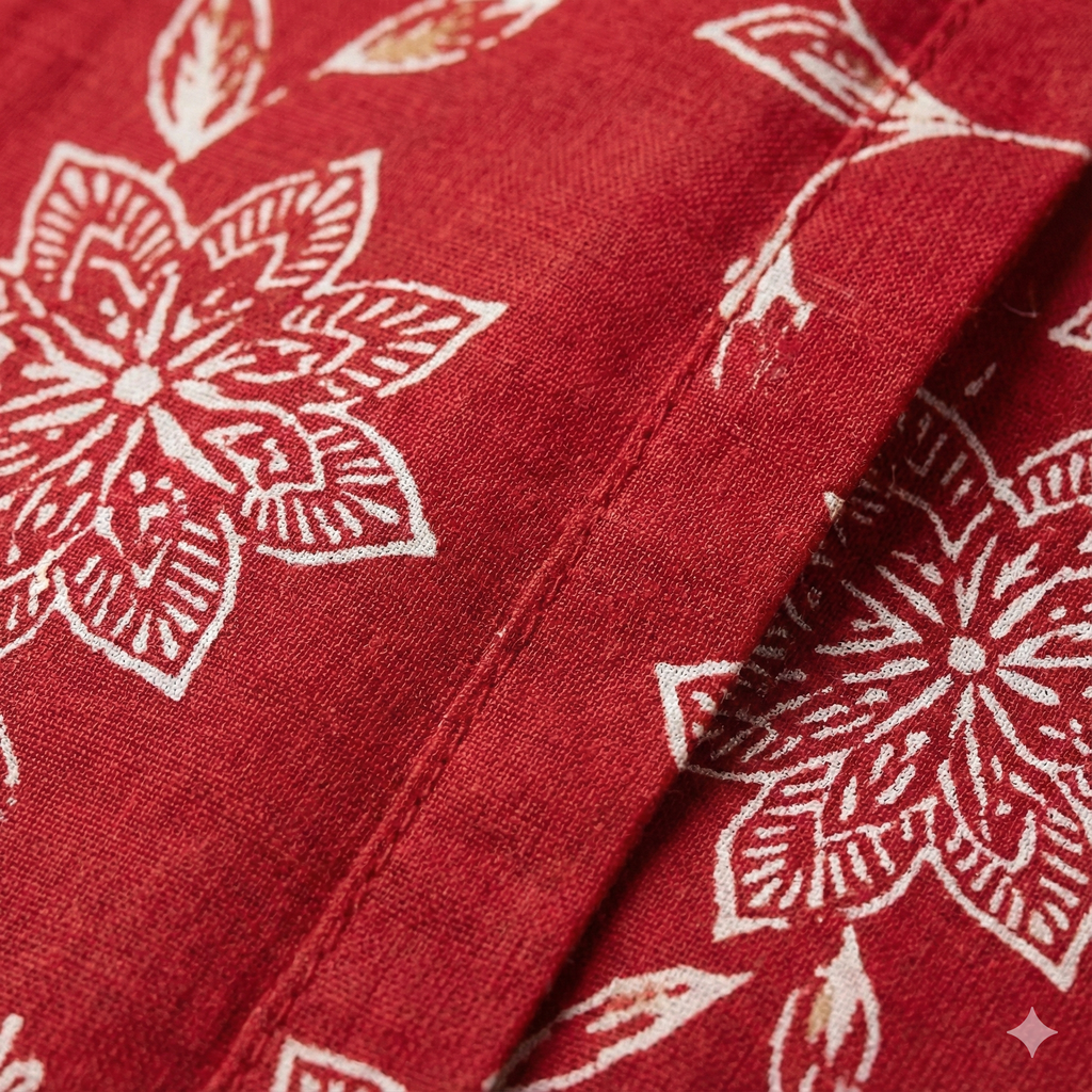 Red Floral Cotton Sleeveless Co-ord Set for Women | Kurta & Pant Set with Attached 3/4 Sleeves