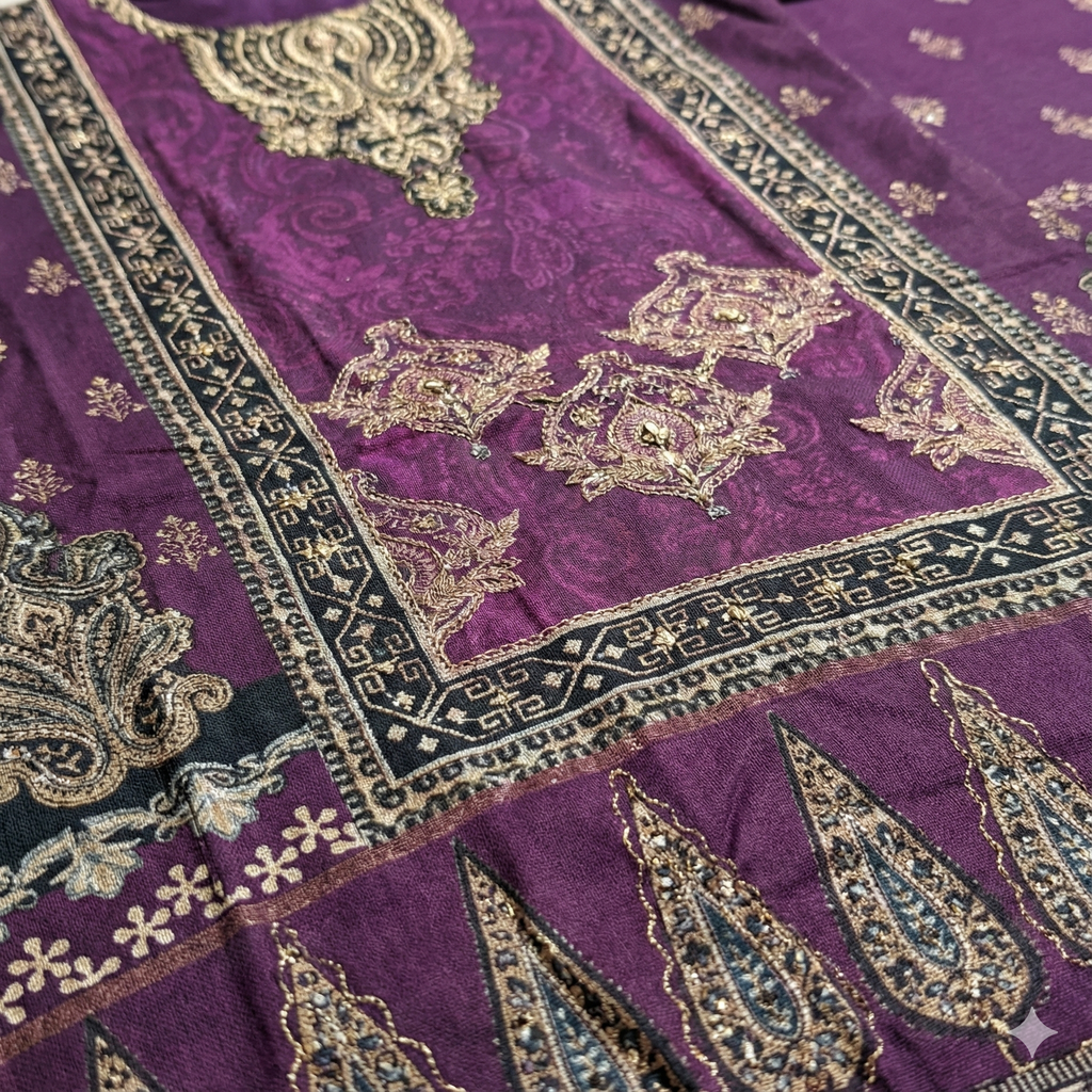 Royal Purple Printed 3-Piece Kurta Pant Dupatta Set for Women | Festive & Daily Wear Suit