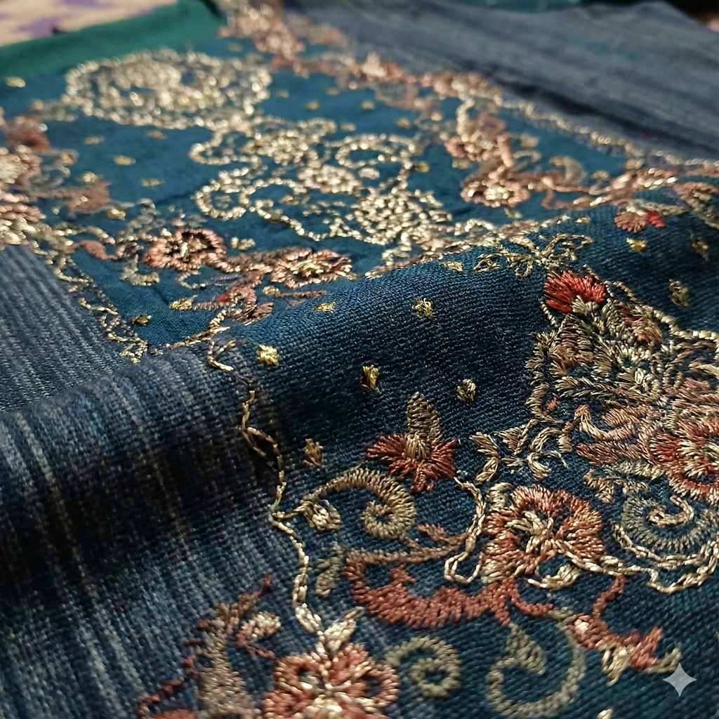 Teal Blue Printed Cotton 3-Piece Kurta Pant Dupatta Set for Women | Elegant Casual & Daily Wear Suit