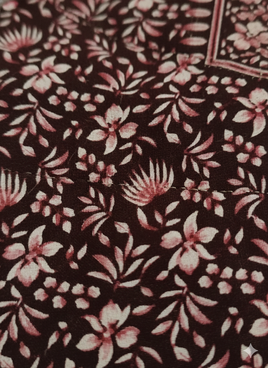 Maroon Floral Printed Patiala Suit for Women – Stylish 3-Piece Kurta, Patiala Pant & Dupatta Set