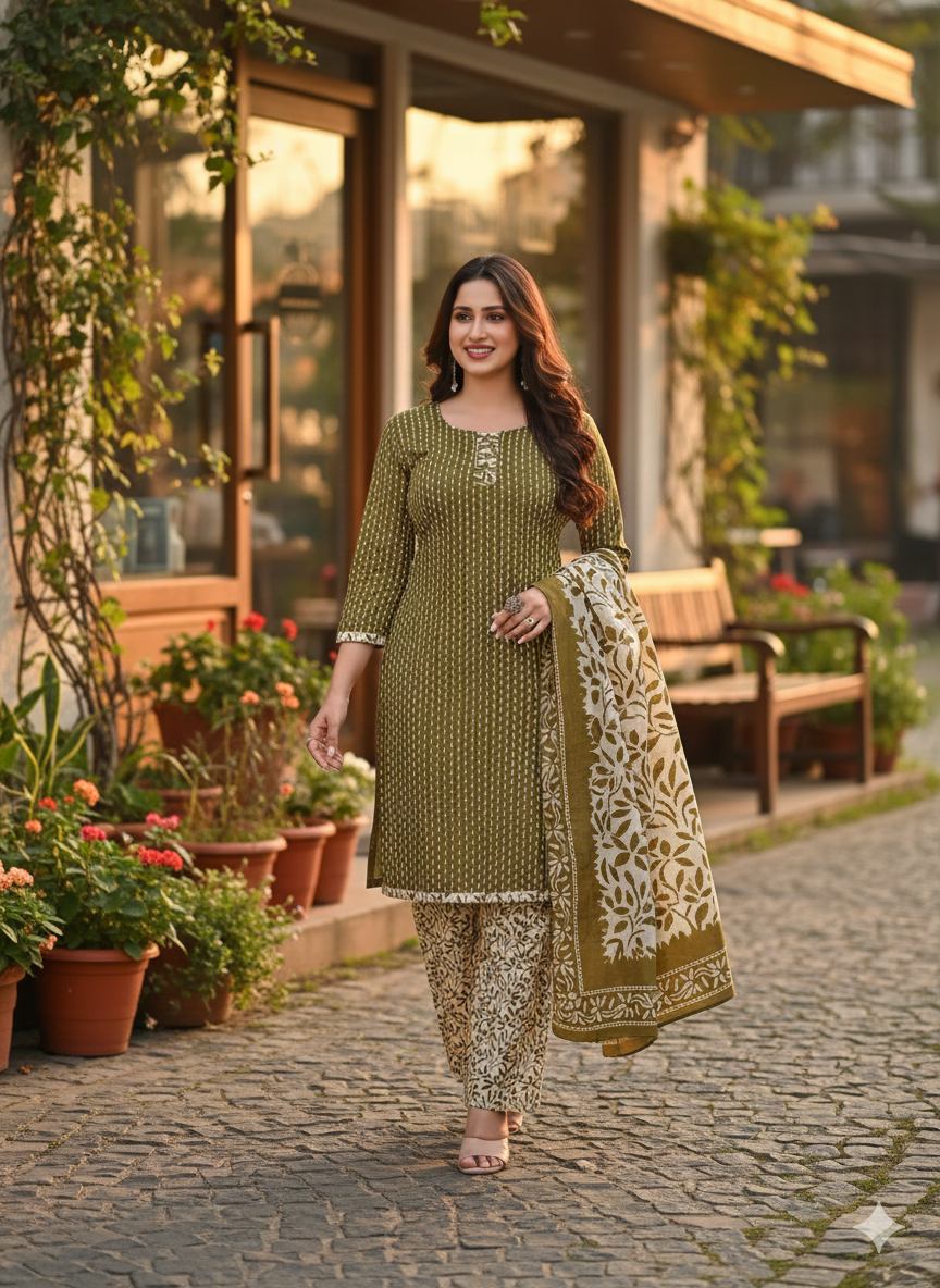 Black & Maroon Printed Patiala 3-Piece Suit Set for Women (4XL) – Kurta, Patiala Pant & Dupatta