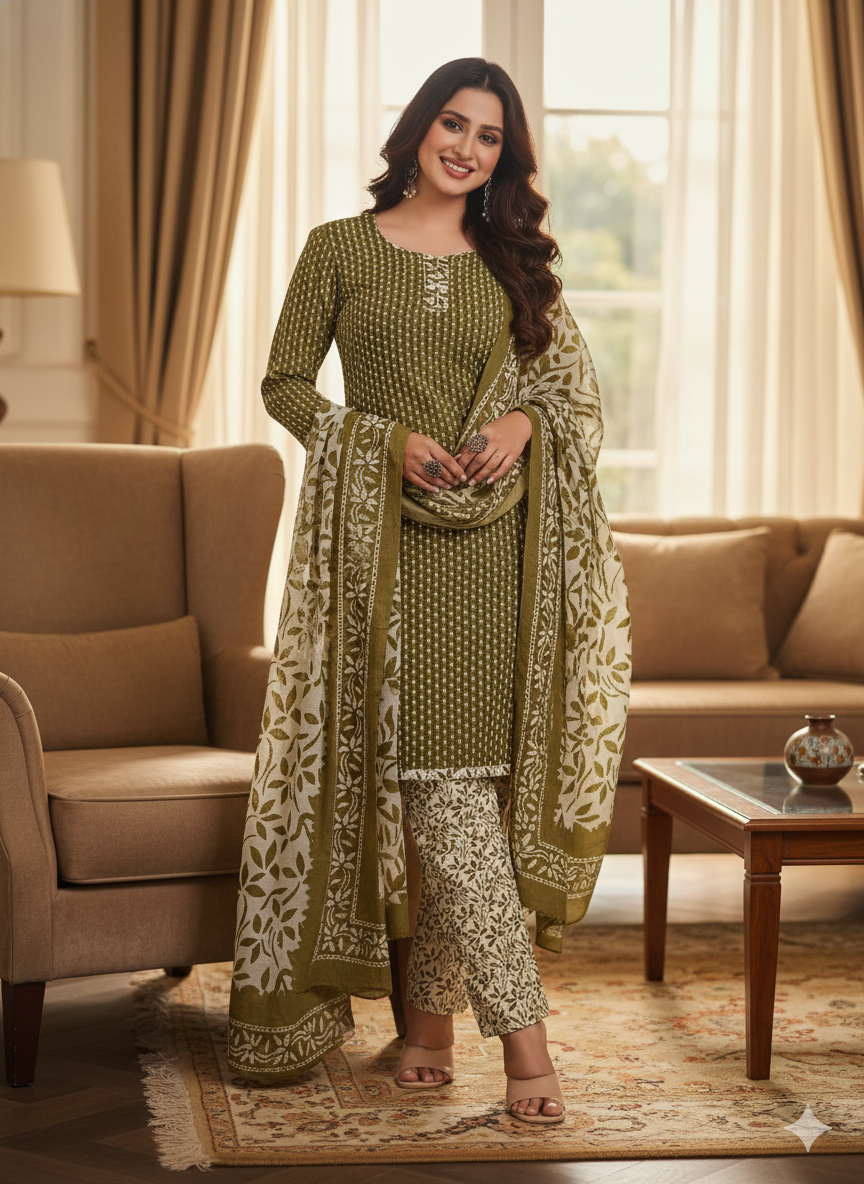 Black & Maroon Printed Patiala 3-Piece Suit Set for Women (4XL) – Kurta, Patiala Pant & Dupatta