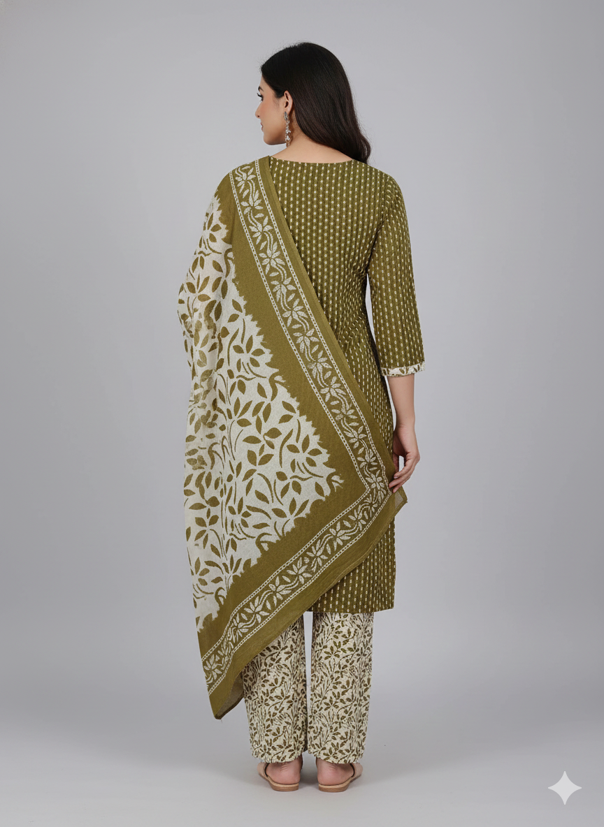 Black & Maroon Printed Patiala 3-Piece Suit Set for Women (4XL) – Kurta, Patiala Pant & Dupatta