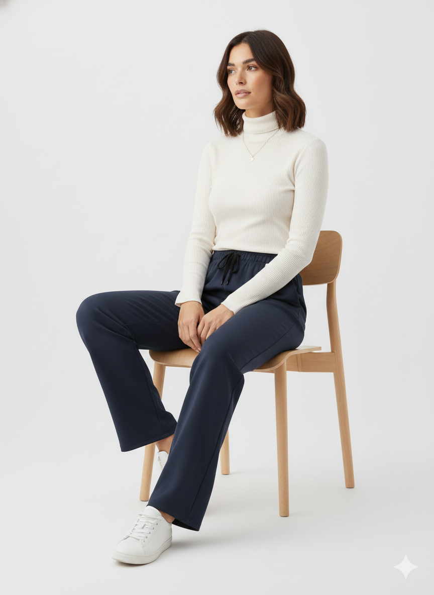 Women’s High-Rise Slim Fit Forest Green Trousers – Chic Everyday Wear Pants